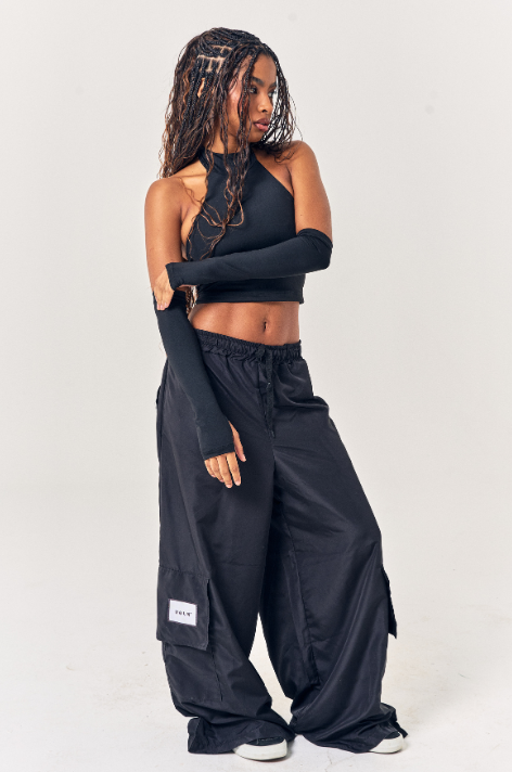 Calça Jogger feminina Cargo Corta-Vento