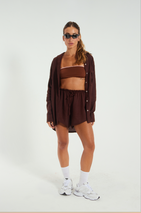 Shorts linho  evasê