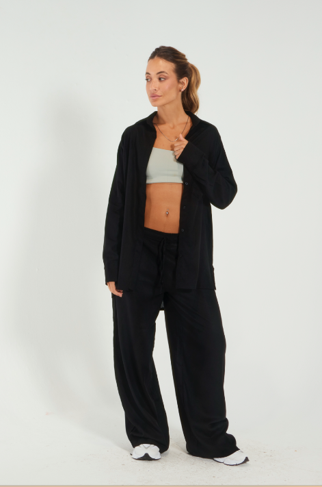 Camisa Orla- feminina oversize em tecido linho misto