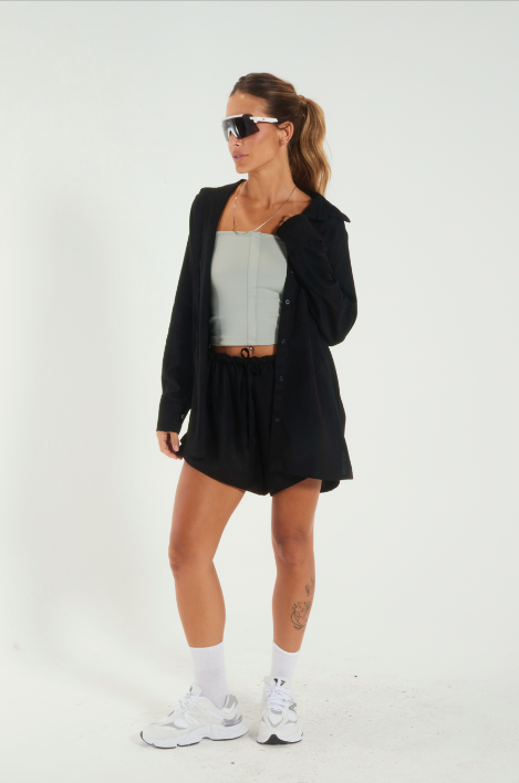 Shorts linho  evasê