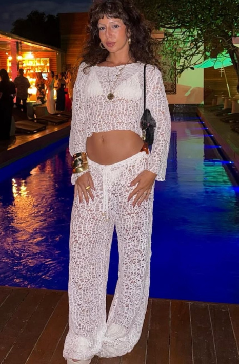 Calça Brisa- saída de praia estilosa-malha artesanal