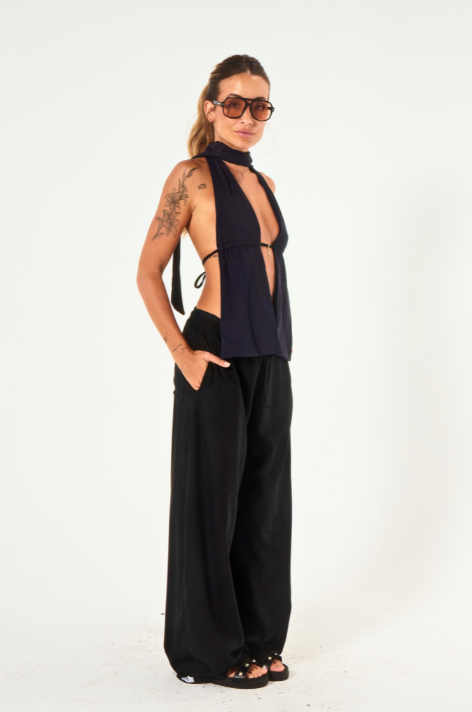 Top W- tendência costas abertas e amarração nas costas