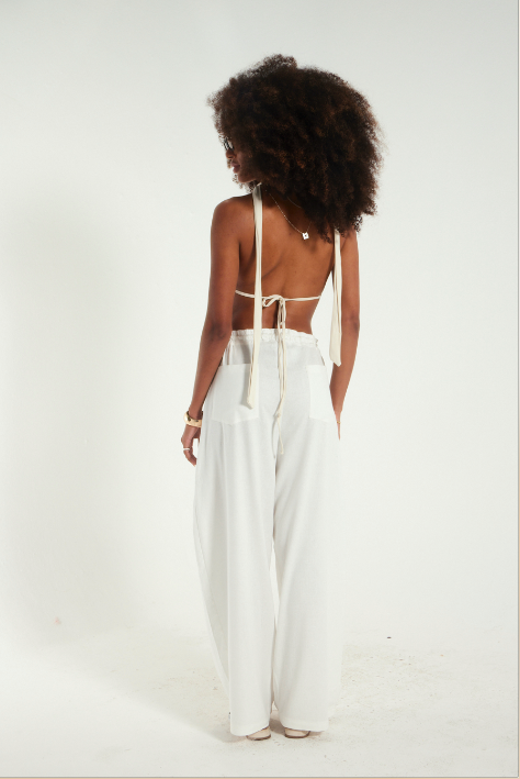 Top W- tendência costas abertas e amarração nas costas