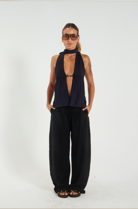 Top W- tendência costas abertas e amarração nas costas