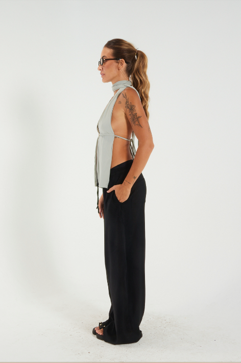 Top W- tendência costas abertas e amarração nas costas