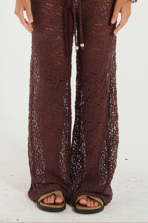 Calça Brisa- saída de praia estilosa-malha artesanal