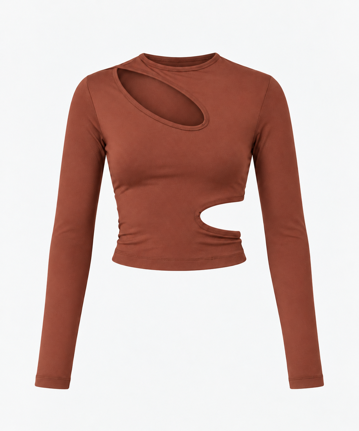 Cropped top feminino manga longa - estiloso e ousado com recortes- em poliamida